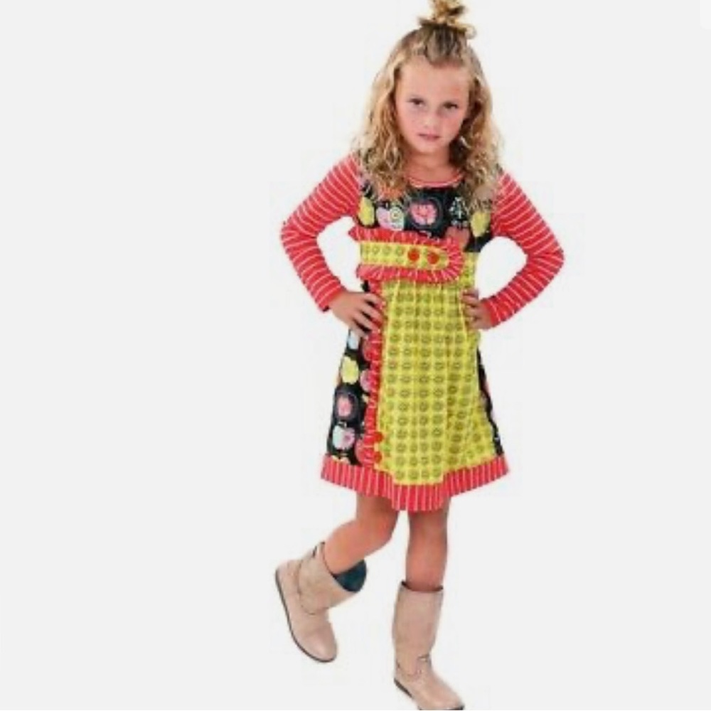 Jelly the Pug Mixed Print Dress Candy Apple Collection Sally Knit Dress #1760